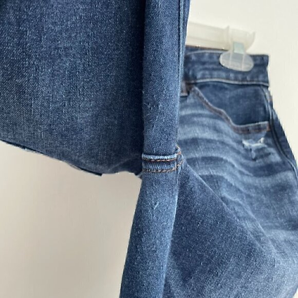 AMERICAN EAGLE the Dream Jean Hi-Rise Jegging Dark Wash Ripped Rips High Waisted - Picture 11 of 15